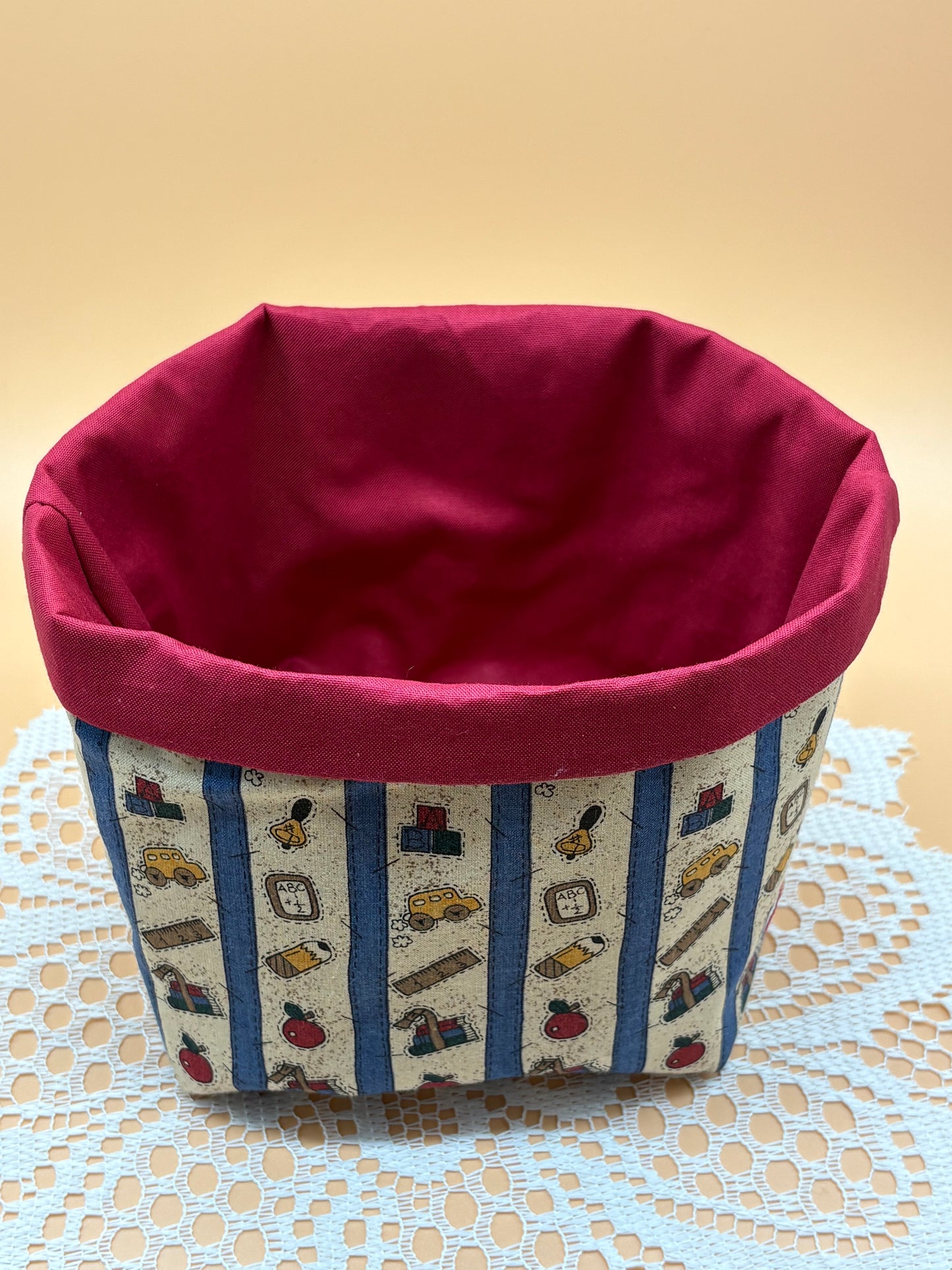 School Teacher Themed Fabric Gift Storage Basket