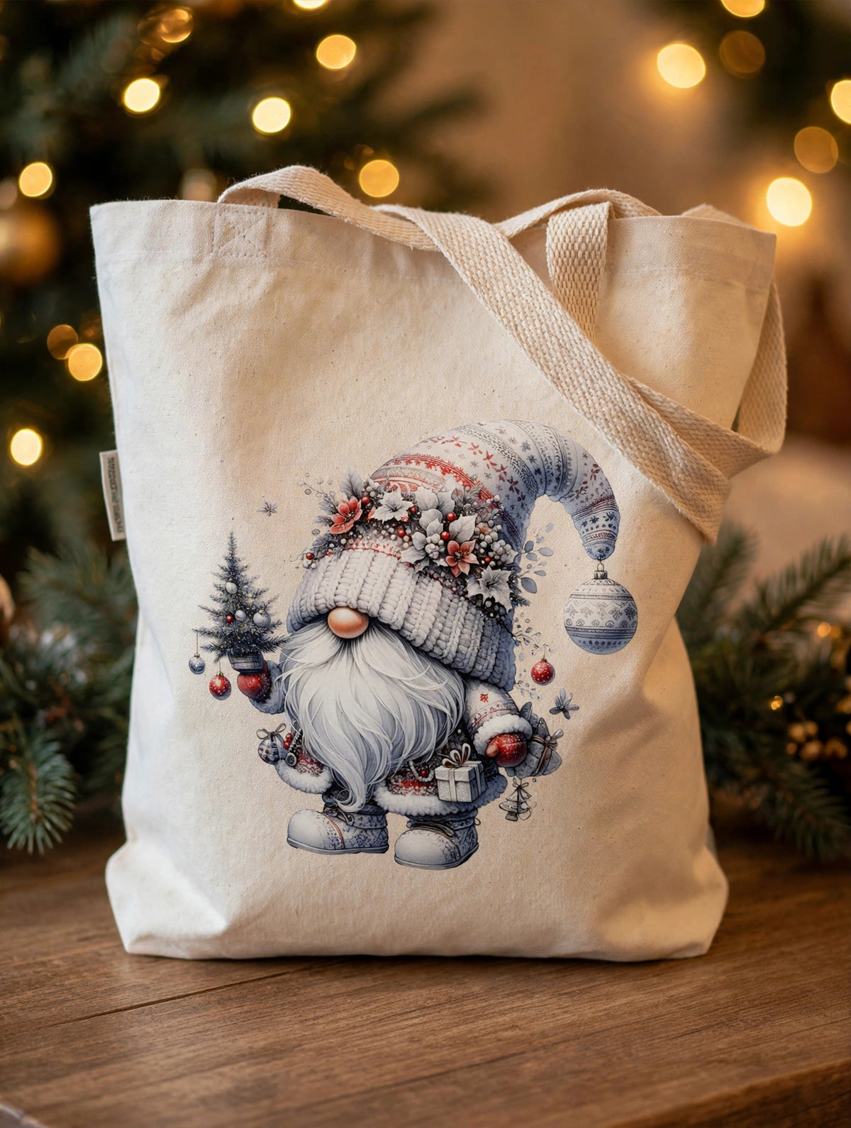 Christmas Canvas Tote Bag Organic Cotton