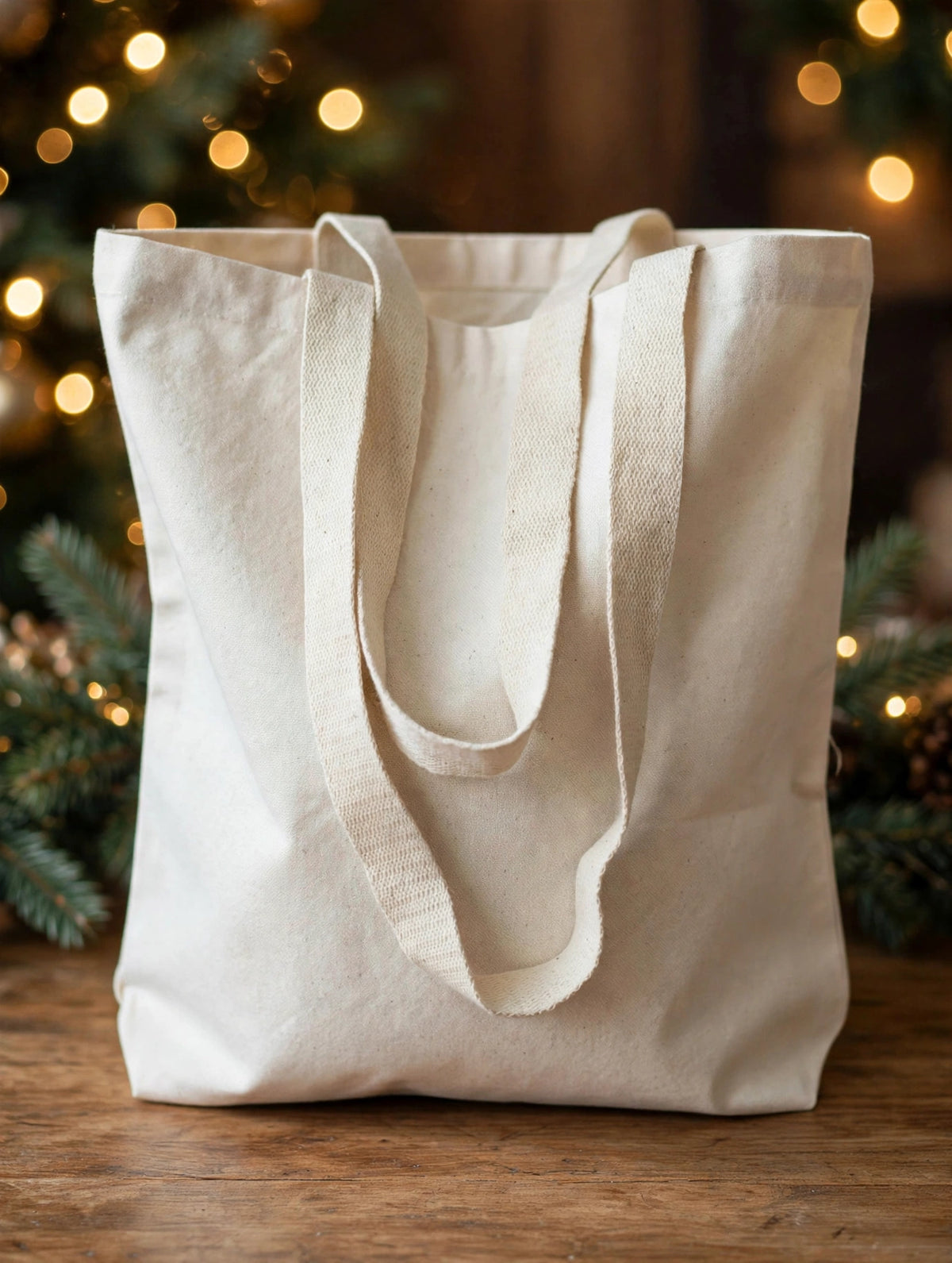 Christmas Canvas Tote Bag Organic Cotton
