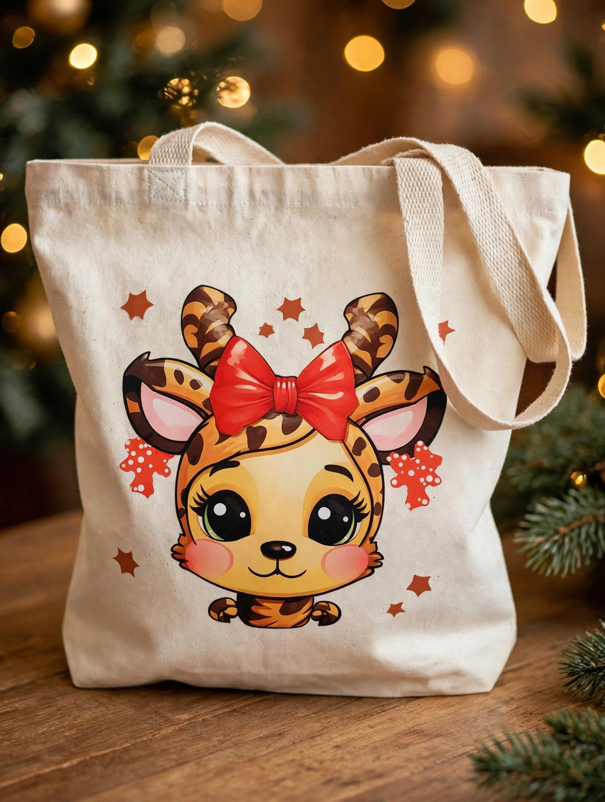 Christmas Canvas Tote Bag Organic Cotton