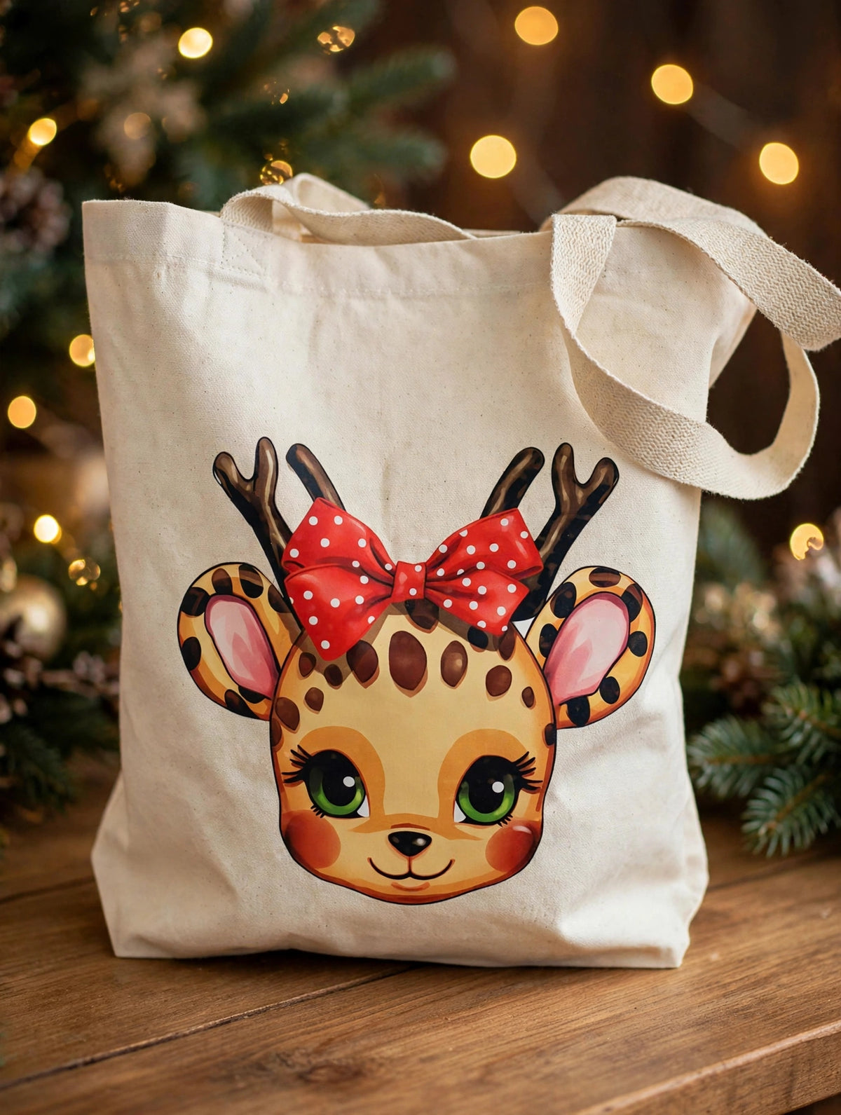 Christmas Canvas Tote Bag Organic Cotton