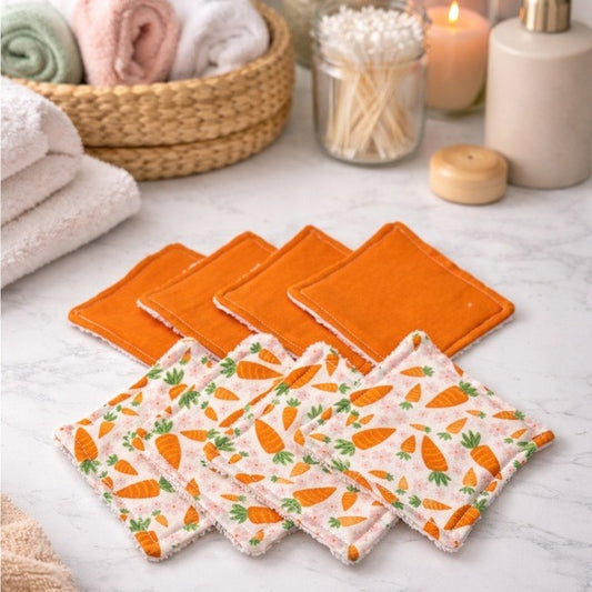 Carrot Reusable Cotton Makeup Remover Pads Set of 8