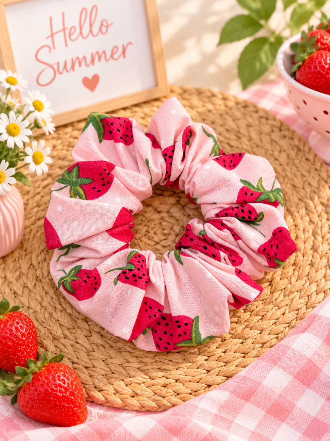 Strawberry Pink Scrunchie