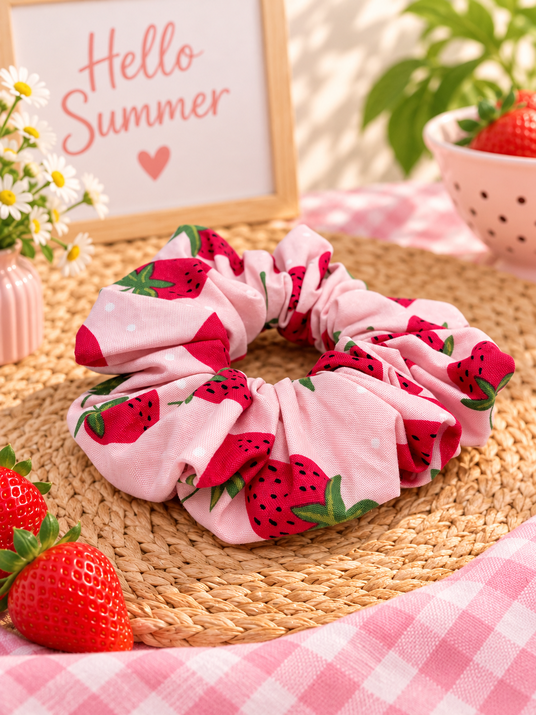 Strawberry Pink Scrunchie