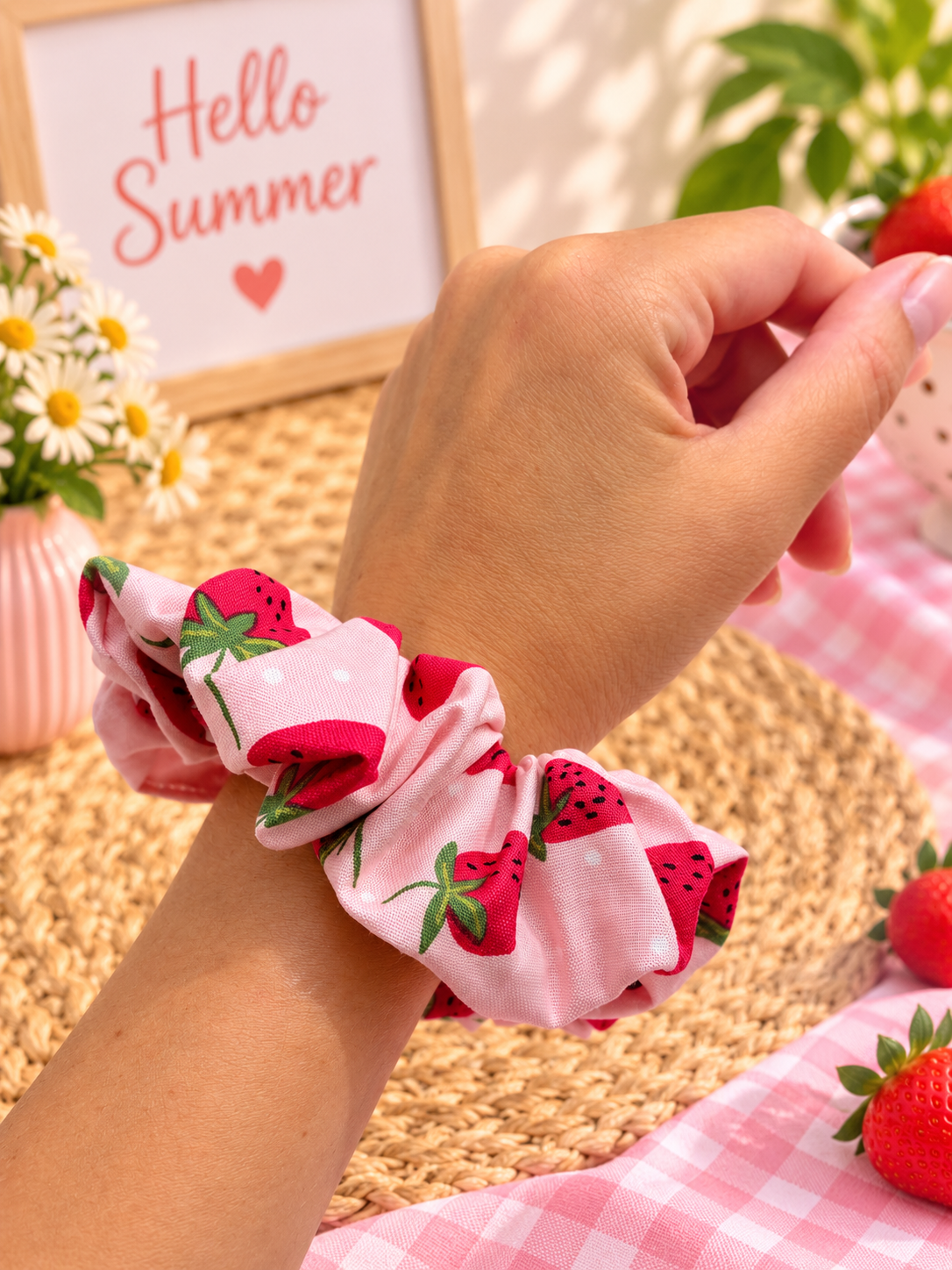 Strawberry Pink Scrunchie