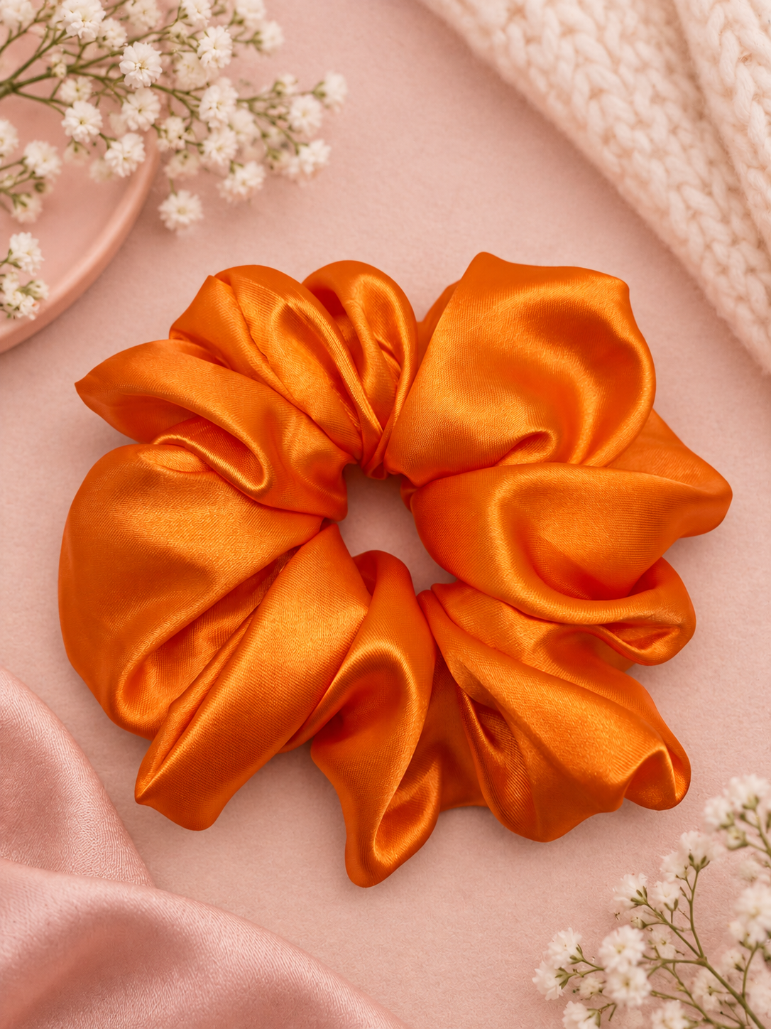 Orange Satin XXL Scrunchie