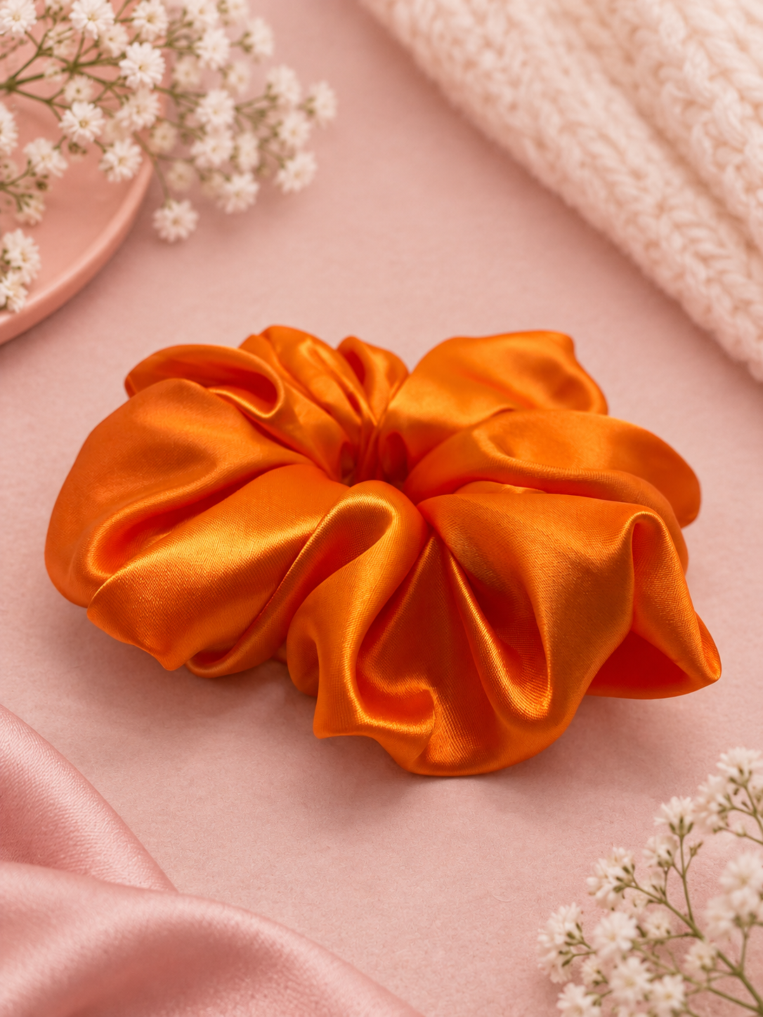 Orange Satin XXL Scrunchie