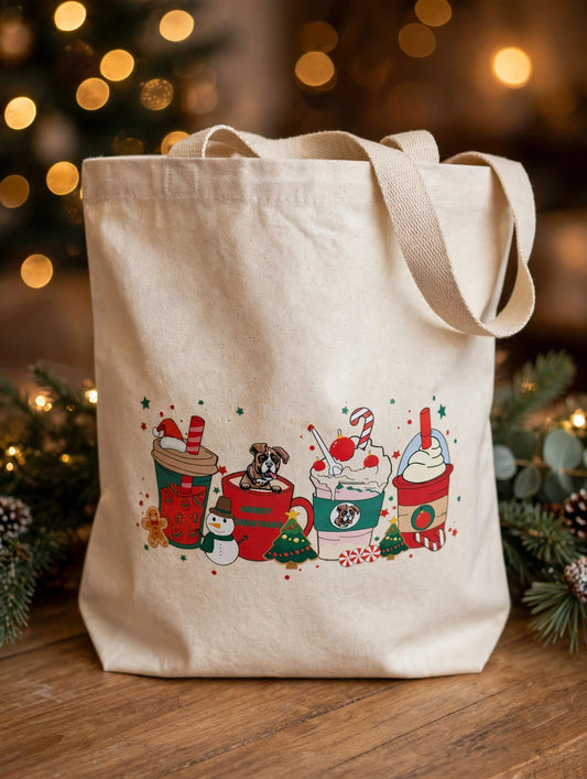 Christmas Canvas Tote Bag Organic Cotton