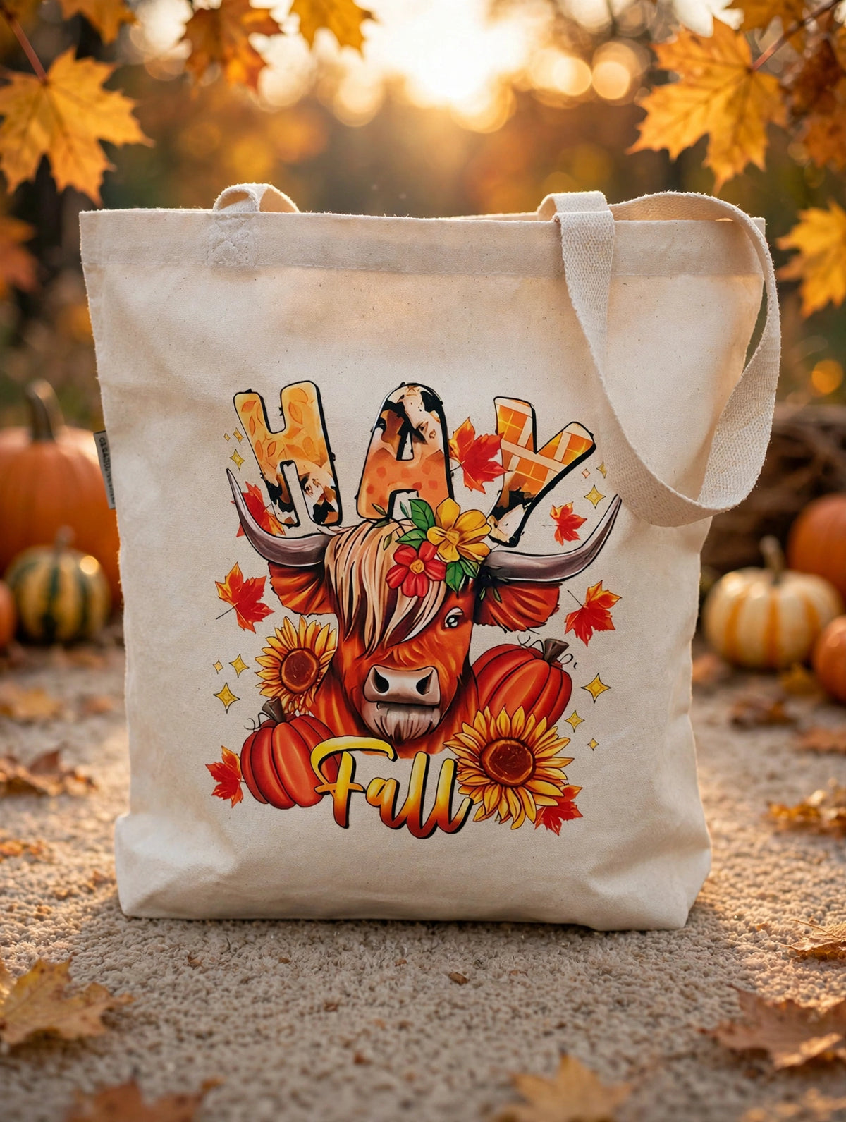 Fall Canvas Tote Bag Organic Cotton