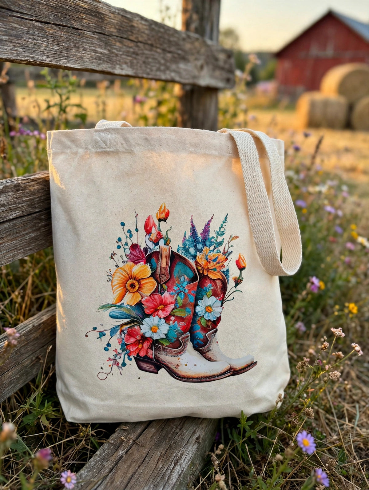 Western Canvas Tote Bag Organic Cotton