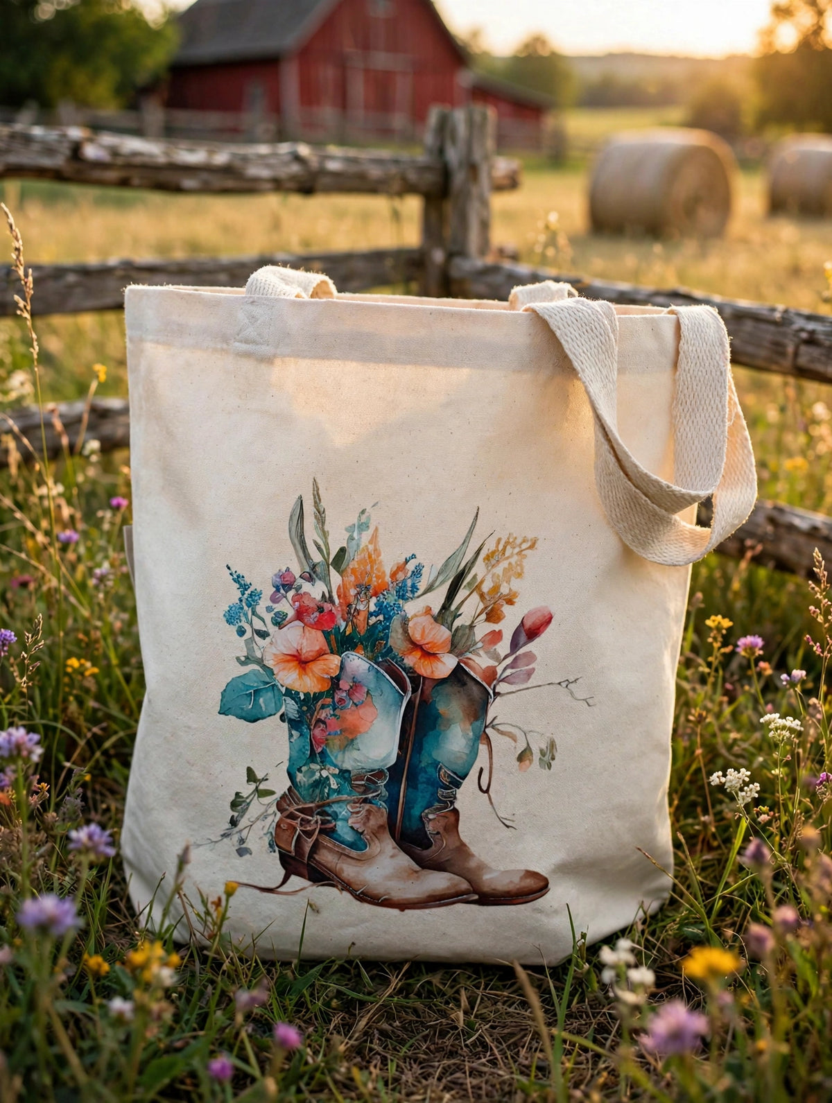 Western Canvas Tote Bag Organic Cotton