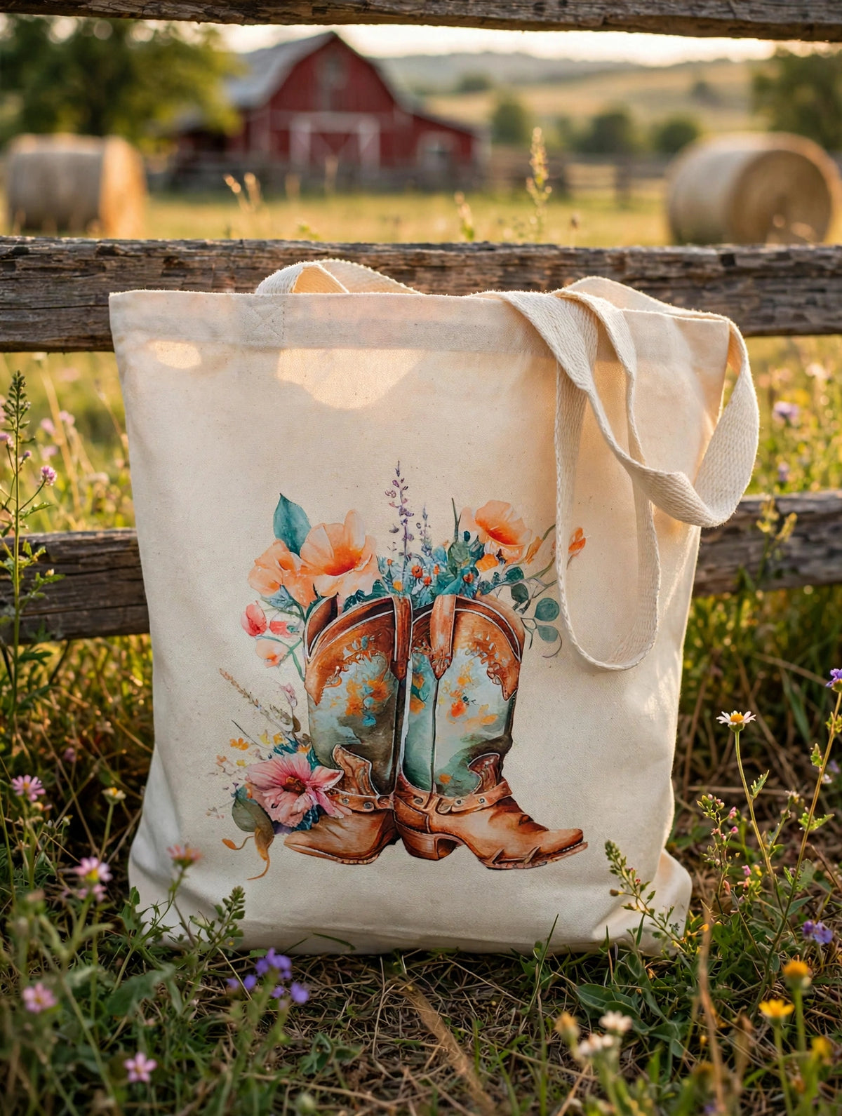 Western Canvas Tote Bag Organic Cotton