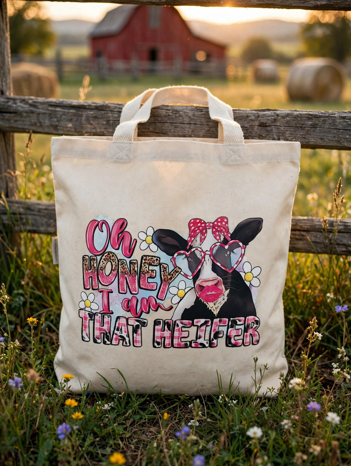 Cow Canvas Tote Bag Organic Cotton
