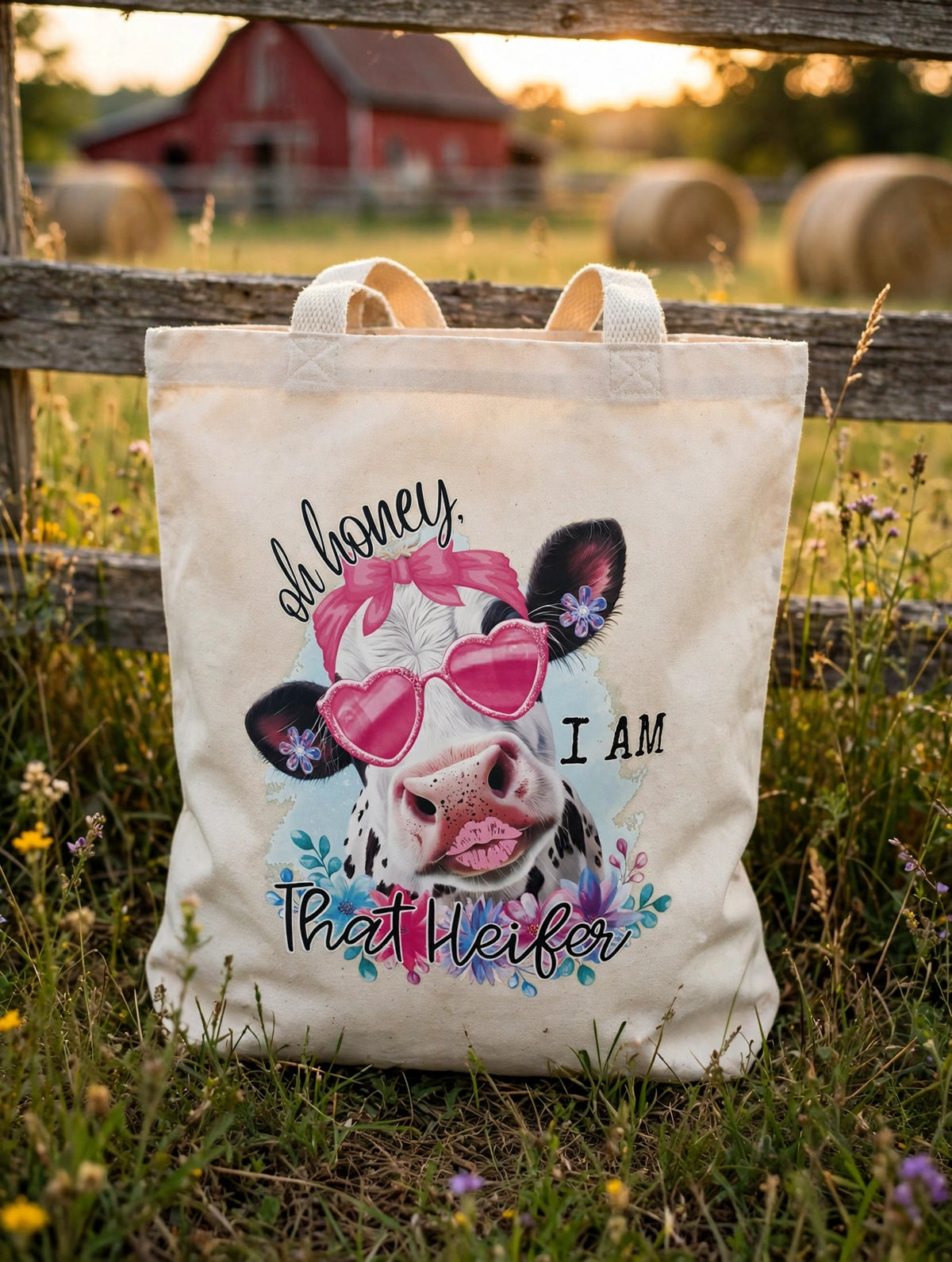 Cow Canvas Tote Bag Organic Cotton