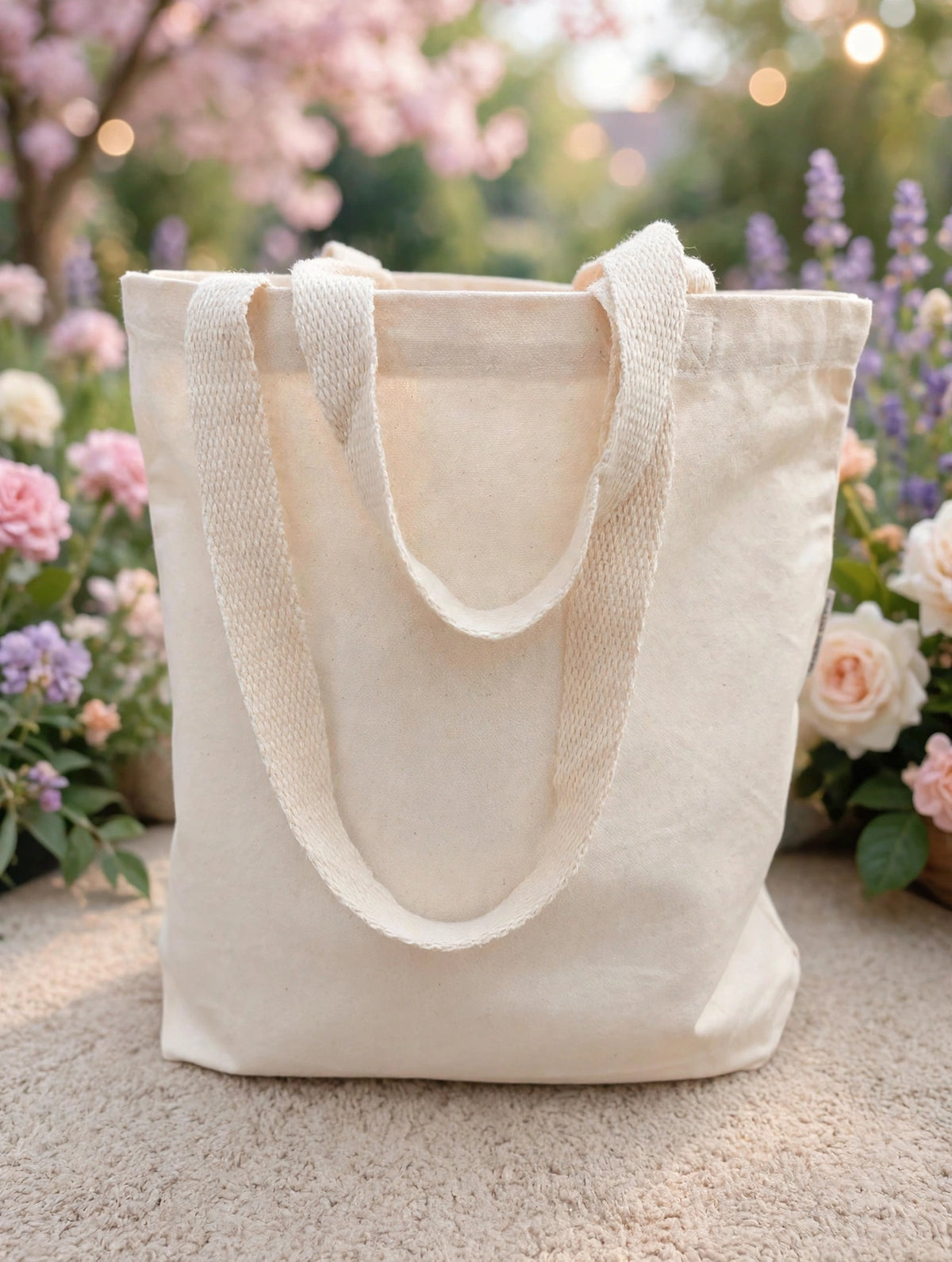 Floral Heels Canvas Tote Bag Organic Cotton