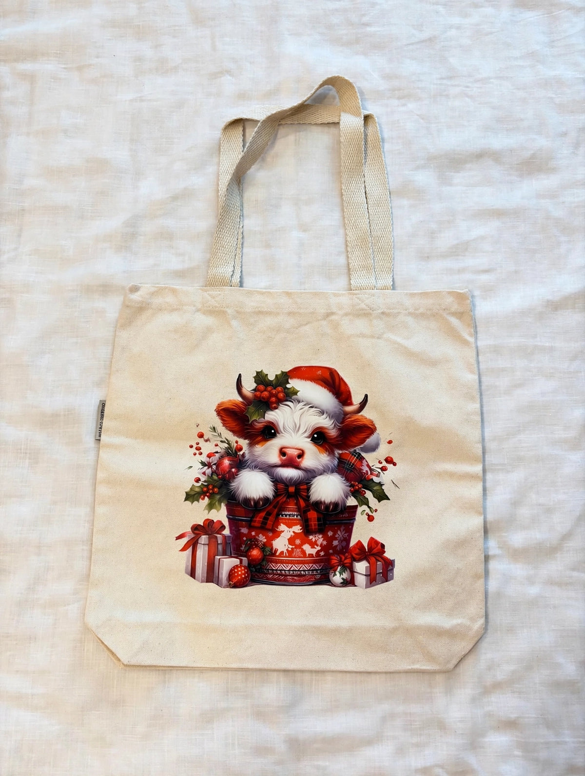 Christmas Cow Tote Bag and Onesie Set