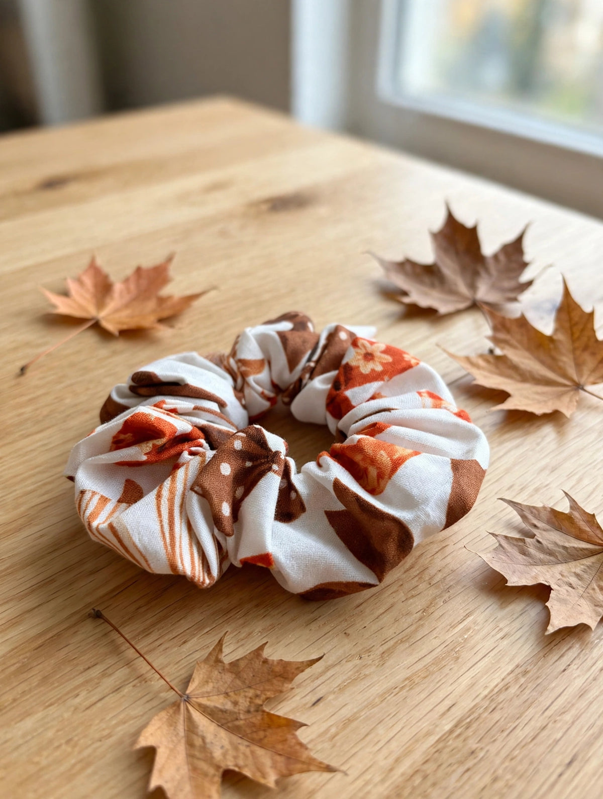 Fall Bow Scrunchie -Standard Size