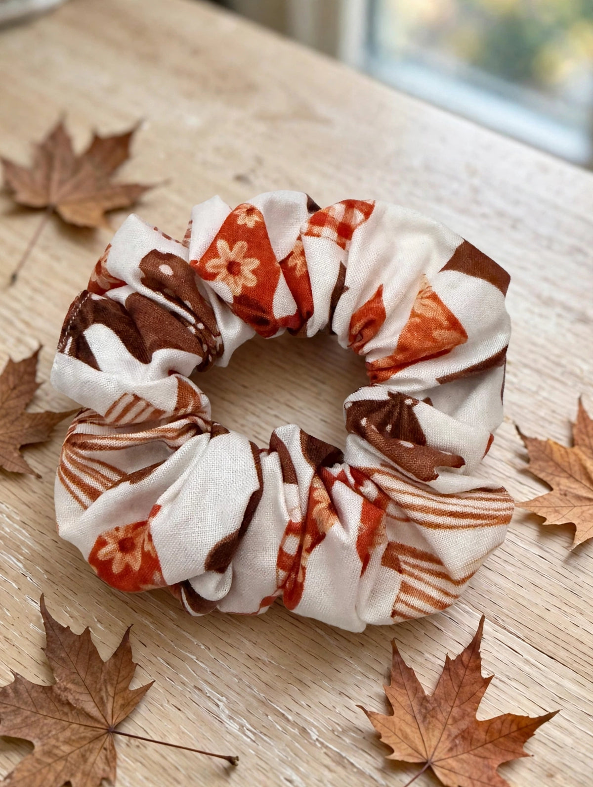 Fall Bow Scrunchie -Standard Size