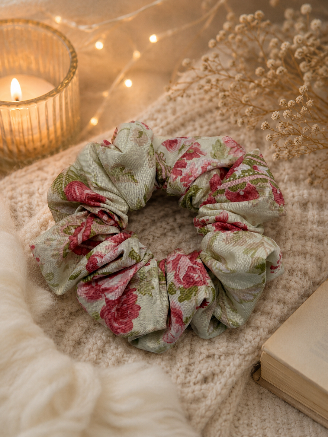 Romantic Floral and Paisley Print Scrunchie