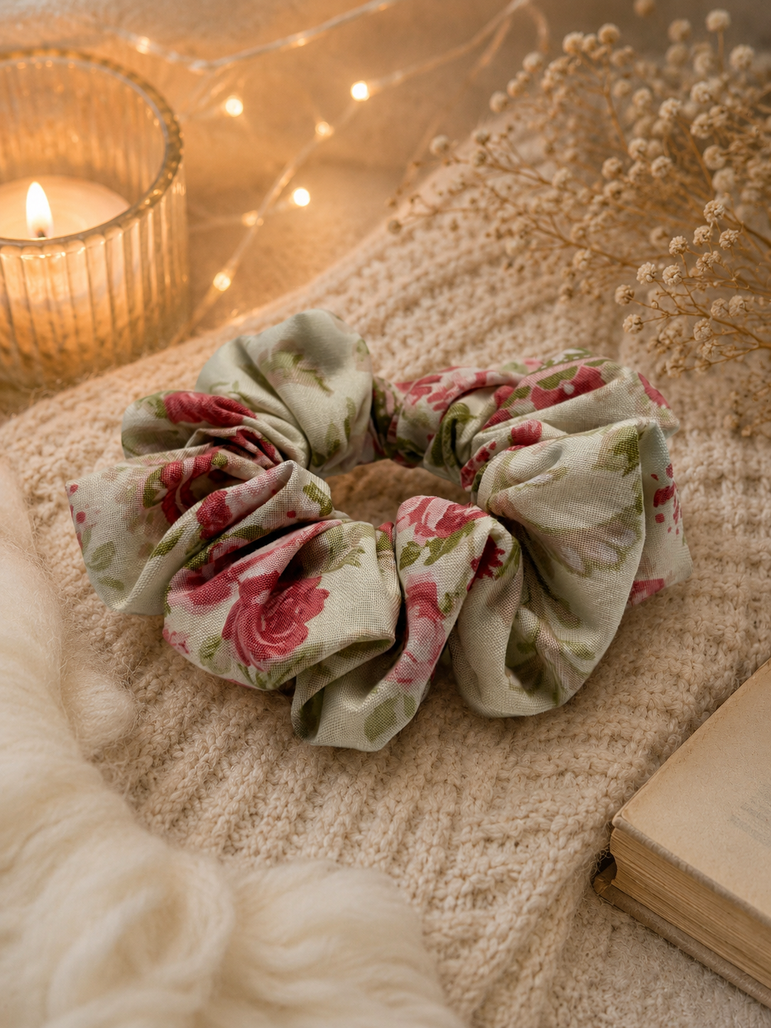 Romantic Floral and Paisley Print Scrunchie