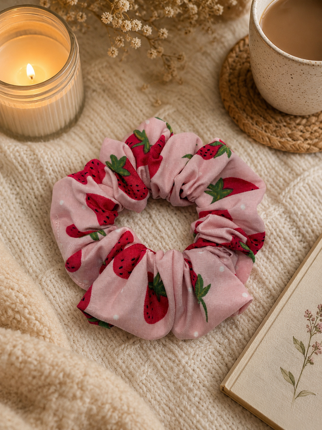 Strawberry Pink Scrunchie