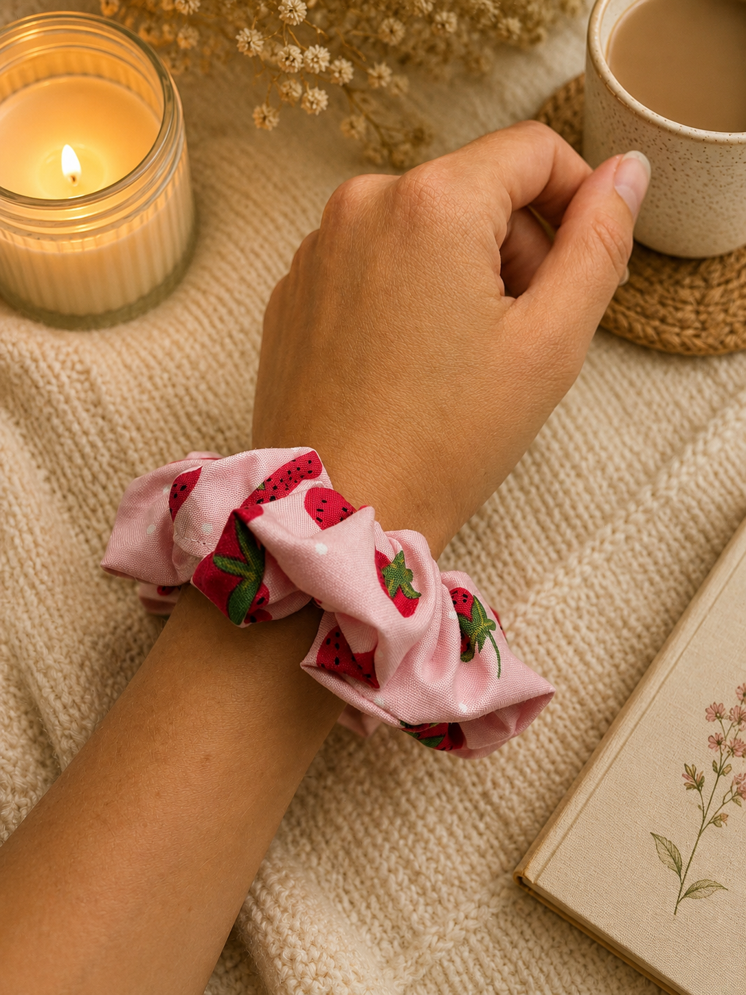 Strawberry Pink Scrunchie