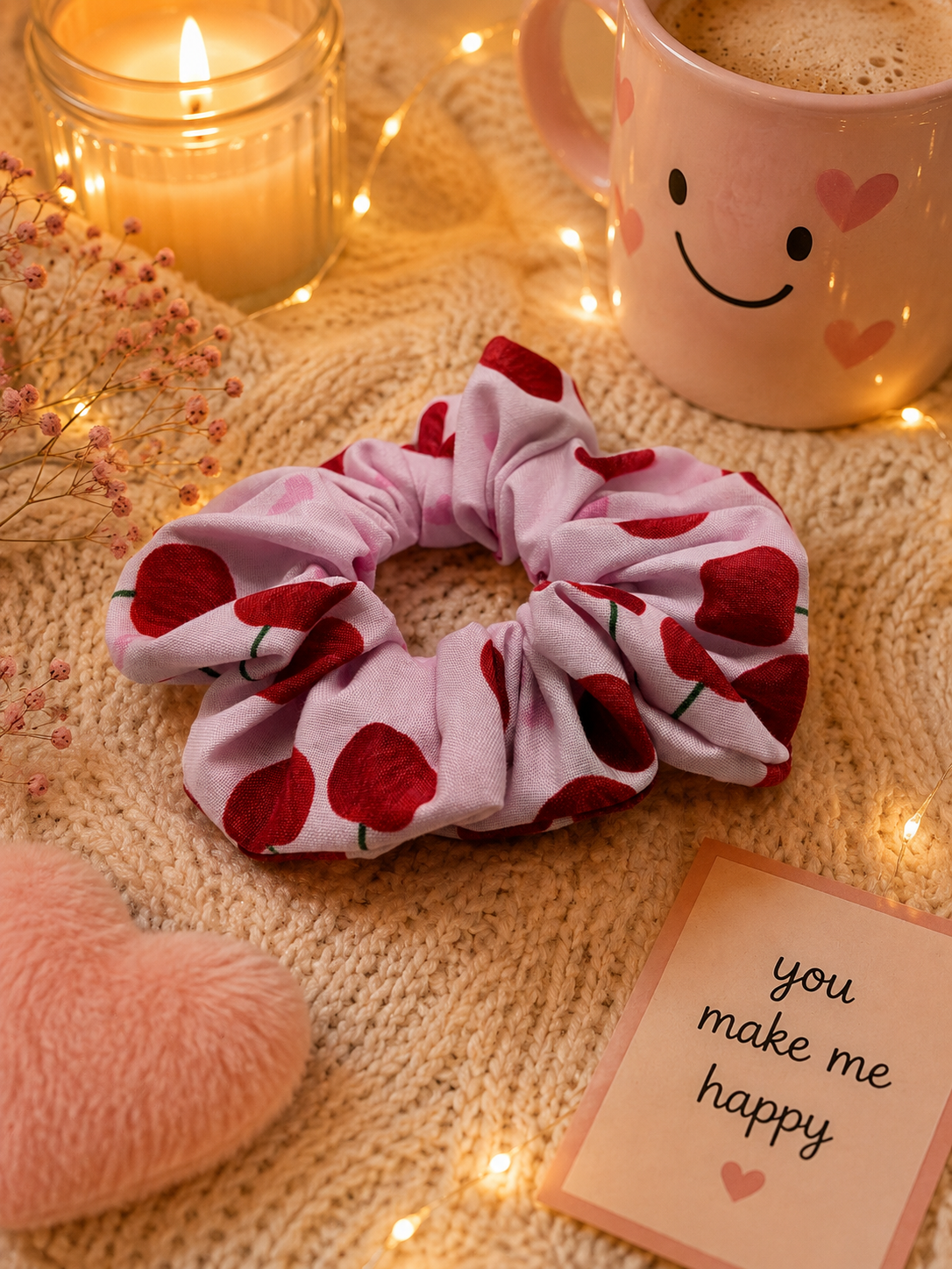 Cherry Pink Scrunchie