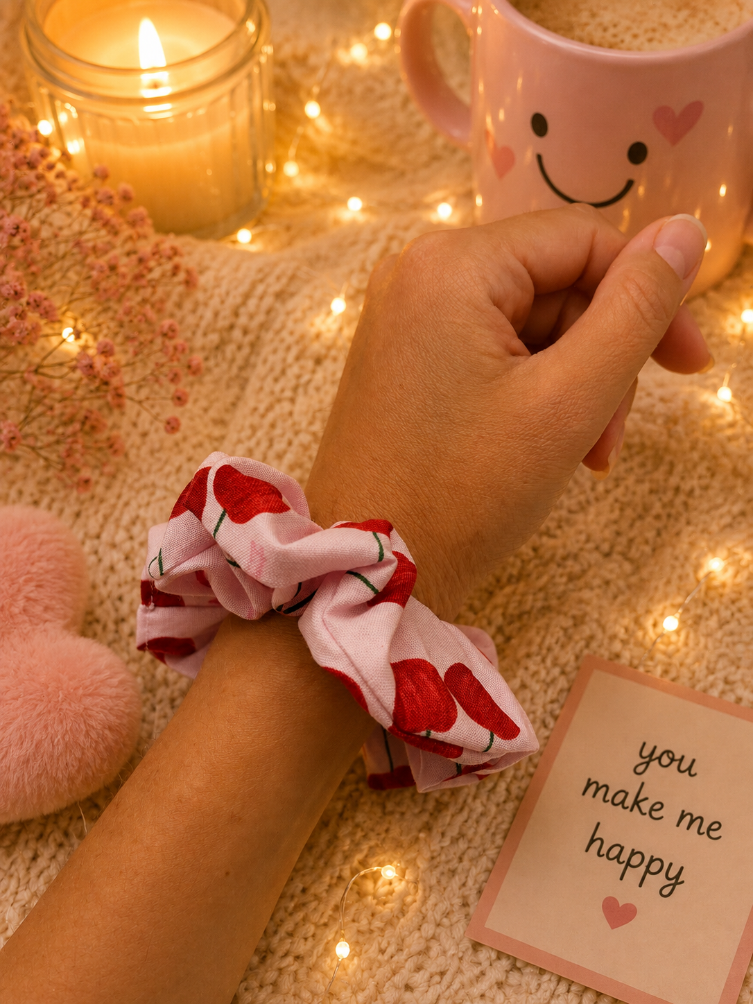 Cherry Pink Scrunchie