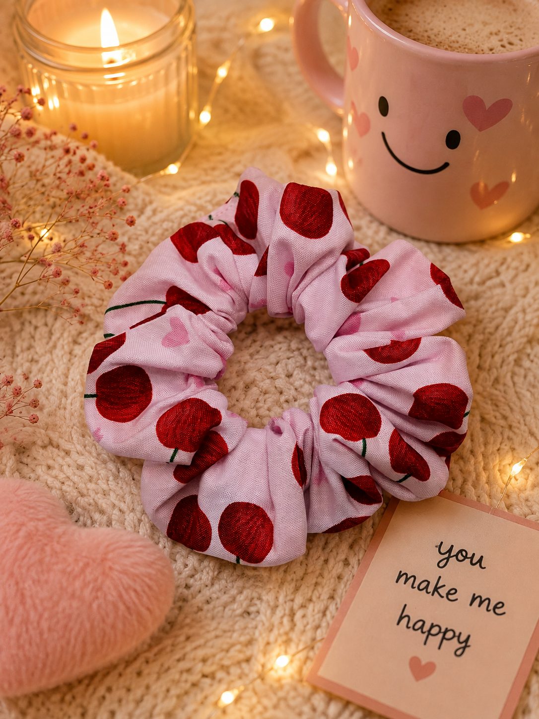Cherry Pink Scrunchie