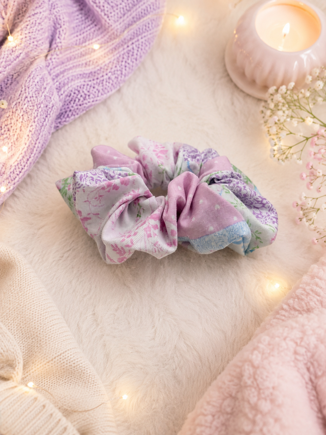Lavender Cottage Bloom Scrunchie