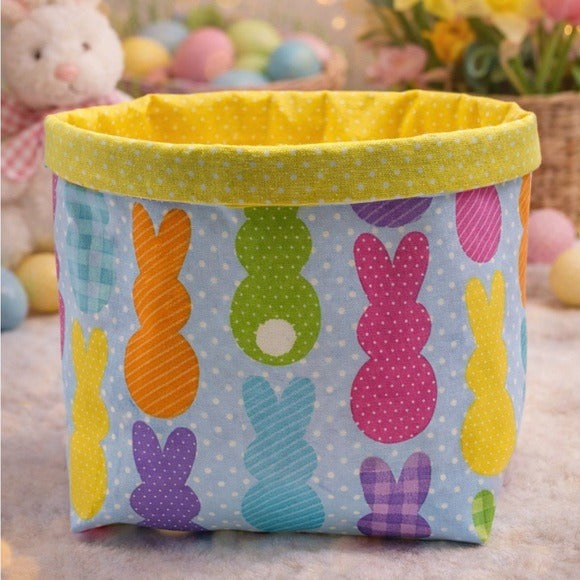 Easter Bunny Fabric Basket Storage Bin Easter Egg Hunt Basket Spring Decor