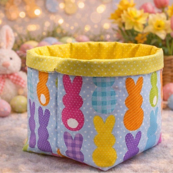 Easter Bunny Fabric Basket Storage Bin Easter Egg Hunt Basket Spring Decor