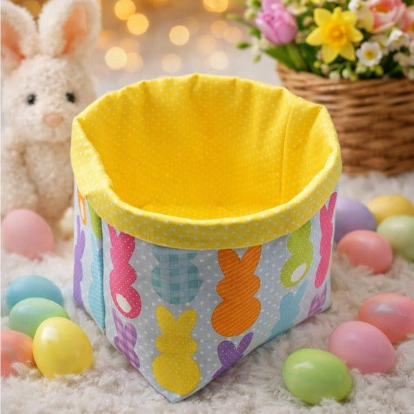 Easter Bunny Fabric Basket Storage Bin Easter Egg Hunt Basket Spring Decor