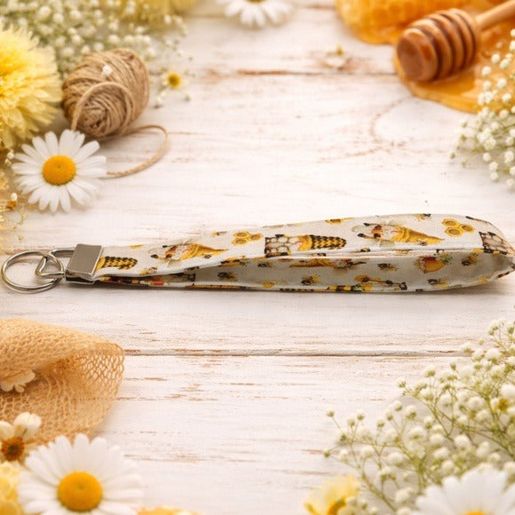 Bee Gnome Wristlet Keychain