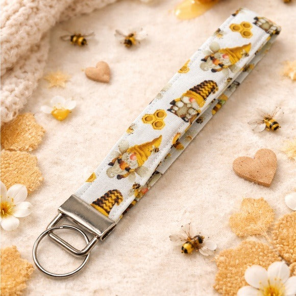 Bee Gnome Wristlet Keychain
