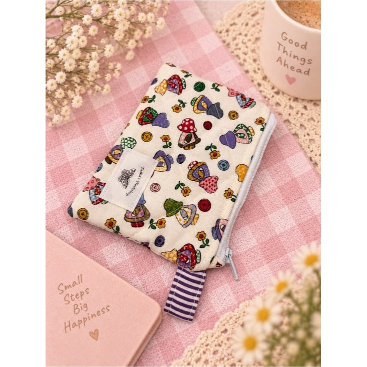 Lady Mushroom Quilted Keychain Wallet