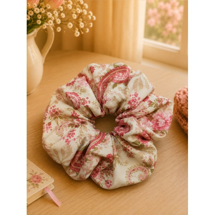 Romantic Floral and Paisley Cotton XXL Scrunchie