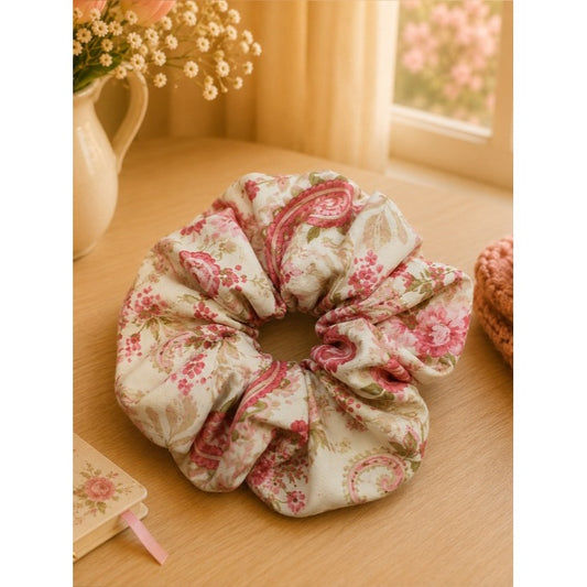 Romantic Floral and Paisley Cotton XXL Scrunchie