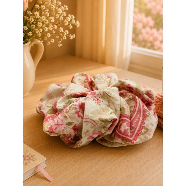 Romantic Floral and Paisley Cotton XXL Scrunchie