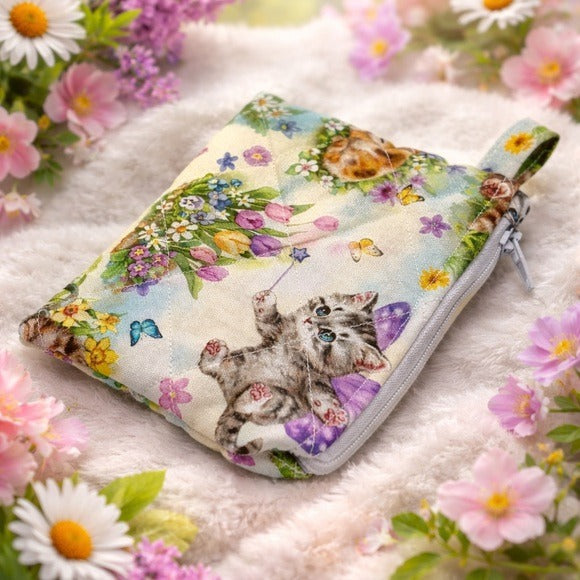 Spring Kitten Keychain Wallet