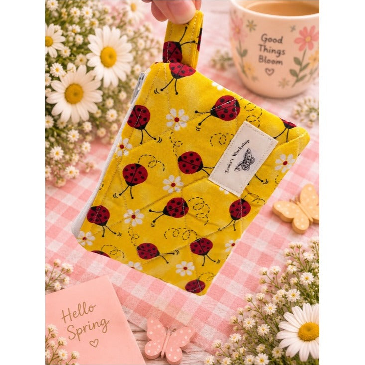 Ladybug Quilted Keychain Wallet