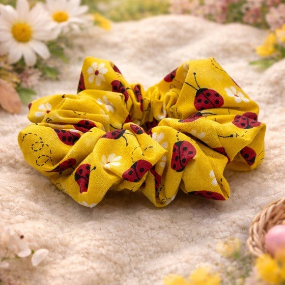 Ladybug Spring Scrunchie – Standard Size