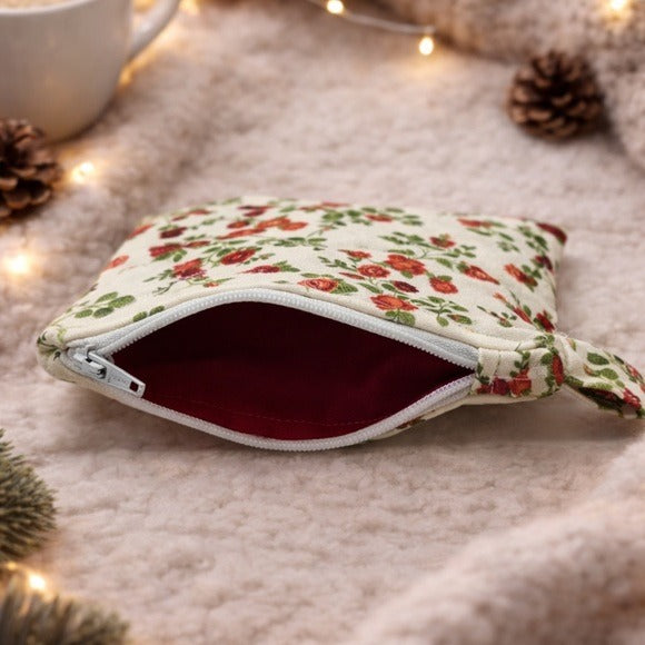 Rose Quilted Keychain Wallet