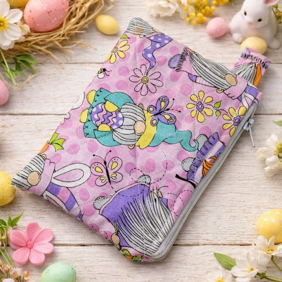 Easter Gnome Quilted Keychain Wallet