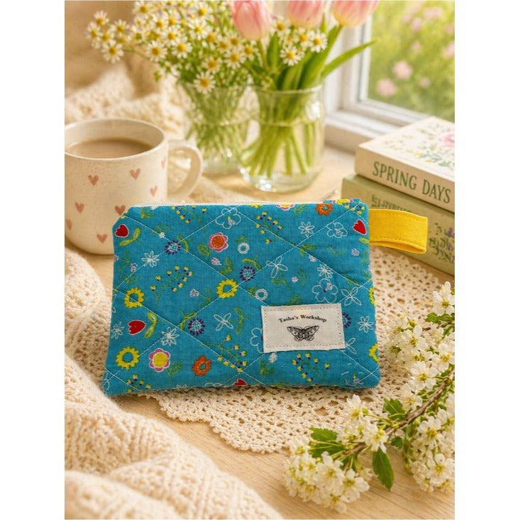 Spring Bloom Quilted Keychain Wallet