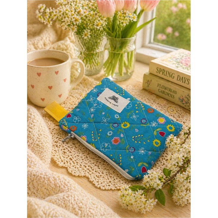 Spring Bloom Quilted Keychain Wallet