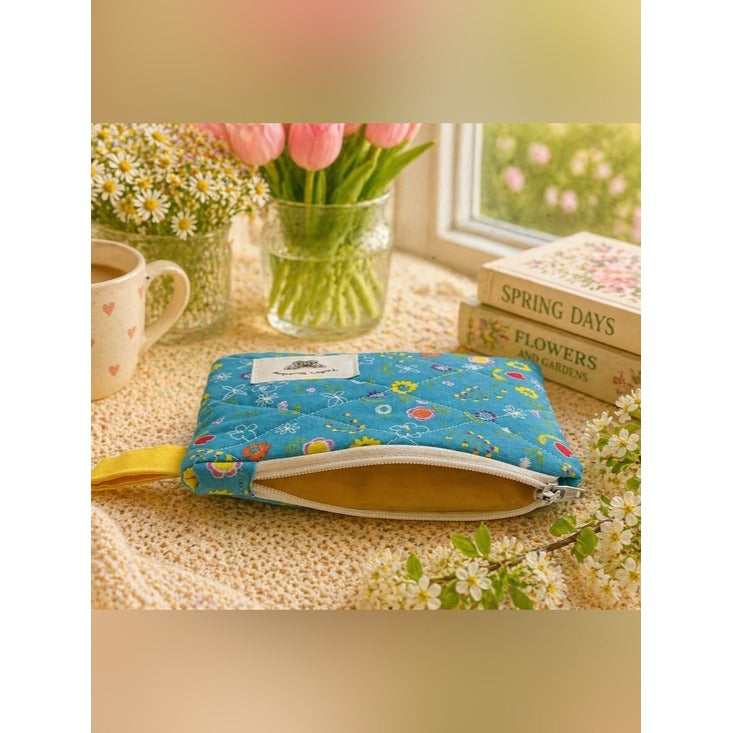 Spring Bloom Quilted Keychain Wallet