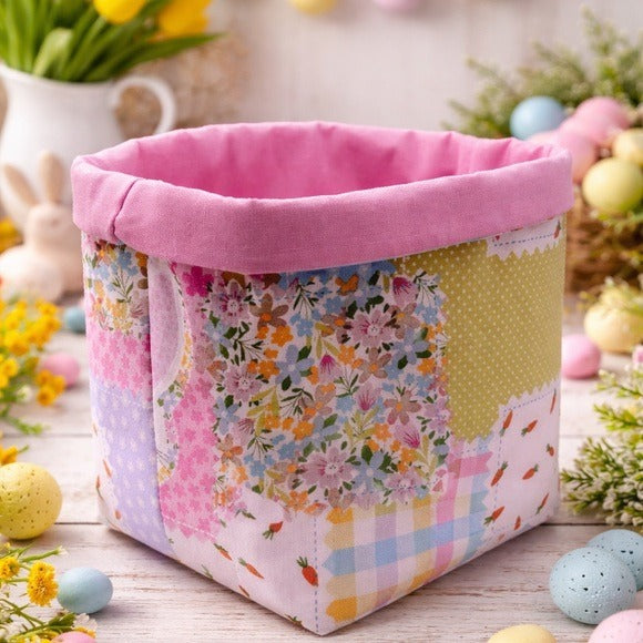 Pastel Patchwork Fabric Easter Basket