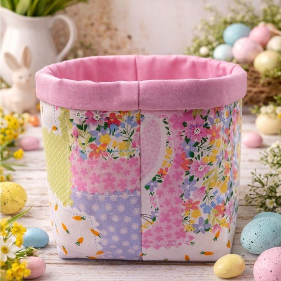 Pastel Patchwork Fabric Easter Basket