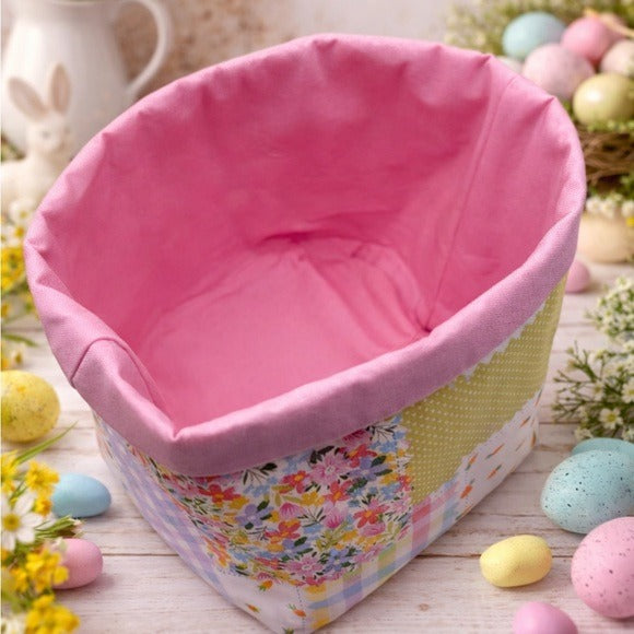 Pastel Patchwork Fabric Easter Basket
